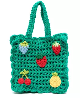 Сумка Stella McCartney Kids, связанная крючком, зеленый