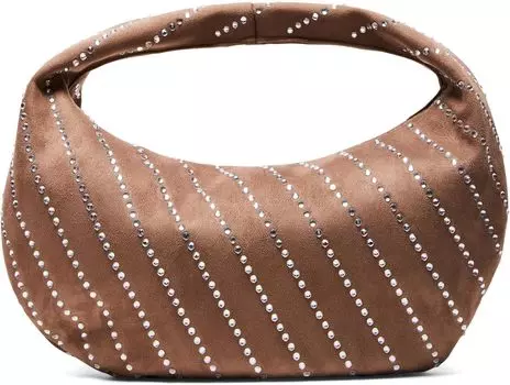 Сумка Steve Madden Bcindi Faux Suede Rhinestone Hobo, серо-коричневый