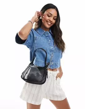 Сумка Stradivarius из сетки черного цвета