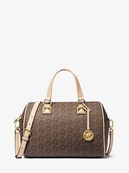 Сумка-сумка Grayson среднего размера с фирменным логотипом Michael Kors, коричневый