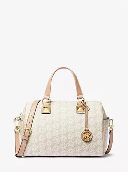 Сумка-сумка Grayson среднего размера с фирменным логотипом Michael Kors, ванильный