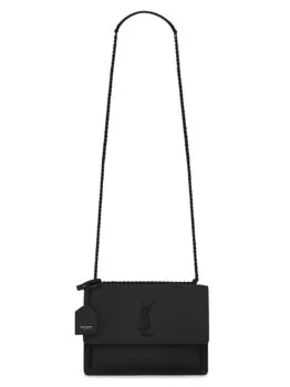 Сумка Sunset среднего размера с цепочкой из гладкой кожи Saint Laurent