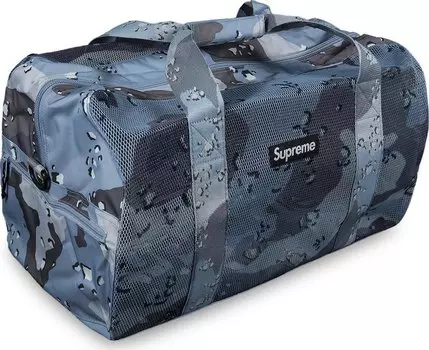 Сумка Supreme Big Duffle Bag Blue Chocolate Chip Camo, синий
