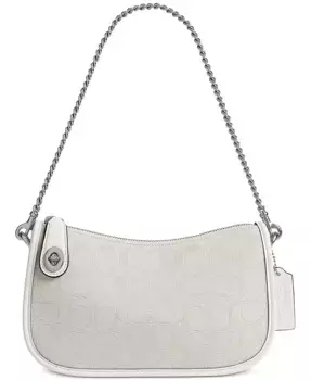 Сумка Swinger Bag из фирменного жаккарда COACH, белый