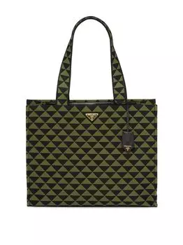 Сумка Symbole из ткани с вышивкой Prada, зеленый