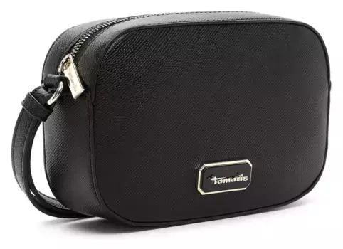 Сумка Tamaris "TAS Crossbody" с логотипом и золотистыми деталями, черный