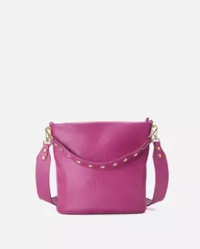 Сумка Tango среднего размера из кожи белого цвета с застежкой-молнией Mercules, фуксия