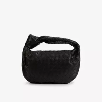 Сумка Teen Jodie из кожи интреччато с верхней ручкой Bottega Veneta, черный