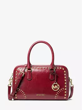 Сумка Thompson среднего размера с заклепками и потертостями Michael Kors, красный