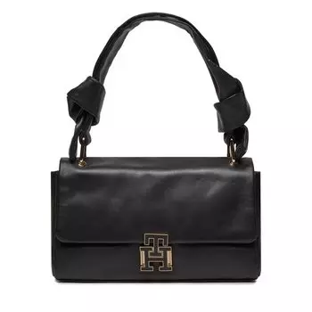 Сумка Tommy Hilfiger PushlockLeather Shoulder, черный