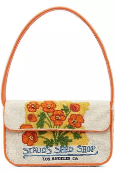 Сумка Tommy с бисером Staud, цвет california poppy