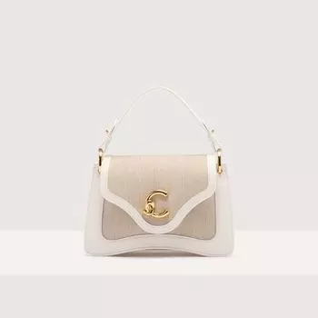 Сумка top-handle Coccinelle C-Me Canvas Small, цвет Natural/Blanco