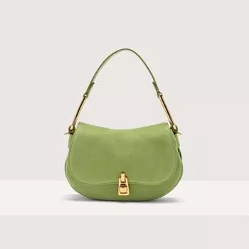 Сумка top-handle Coccinelle Magie Suede Bimaterial Mini, цвет Guacamole