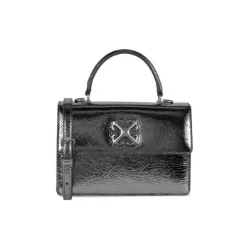 Сумка top-handle Off-White Jitney 1.4 Laminate Top Handle, серебряный