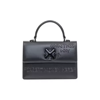 Сумка top-handle Off-White Jitney 1.4 Top Handle Quote 3D Bag, черный
