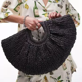 Сумка Topshop Gilmour Straw Grab,черный