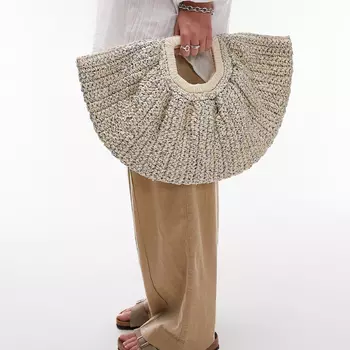Сумка Topshop Gilmour Straw Grab, серый