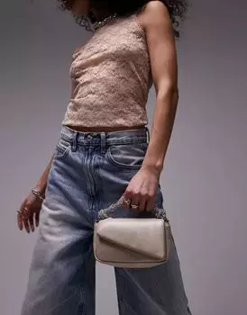 Сумка Topshop Gwen с мягкой подкладкой нейтрального цвета и ручкой со стразами