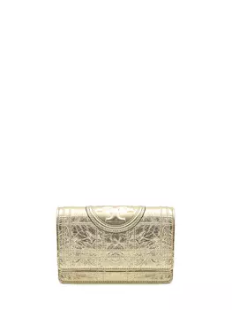 Сумка Tory Burch Fleming Soft Metallic Square Quilt Chain Wallet, золотой