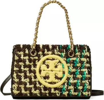 Сумка Tory Burch Fleming Soft Tweed Mini Chain Tote, разноцветный