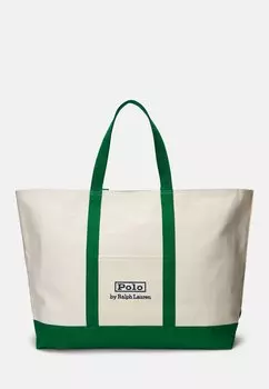 Сумка TOTE LARGE Polo Ralph Lauren, цвет hillside green/cream