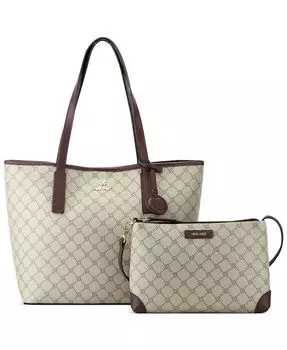 Сумка-тоут 2 в 1 Delaine среднего размера Nine West, коричневый