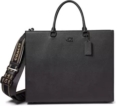 Сумка-тоут 40 с перекрестным рисунком COACH, черный