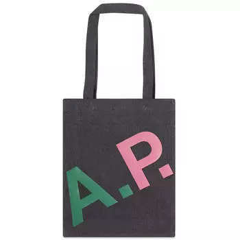 Сумка-тоут A.P.C. Lou Large Logo, цвет Black Multi