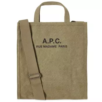 Сумка-тоут A.P.C. Recuperation Heavy Canvas, хаки