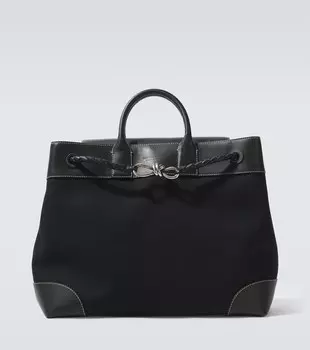 Сумка-тоут Andiamo Voyager с кожаной отделкой Bottega Veneta, Bla/Bla-Nat/Bl-Vi Si