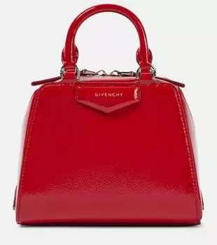 Сумка-тоут Antigona Cube Nano из лаковой кожи Givenchy, 640-Vermillon