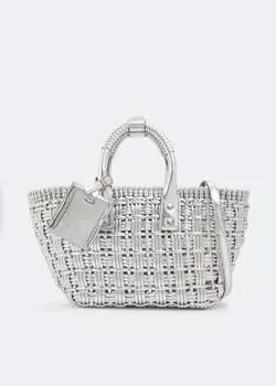 Сумка-тоут BALENCIAGA Bistro Basket XS bag, серебряный