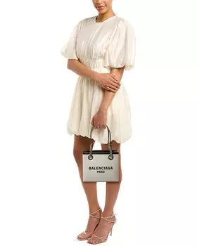 Сумка-тоут Balenciaga Duty Free из ткани и кожи, белый