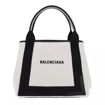 Сумка-тоут Balenciaga Navy Small Cabas, черный/белый
