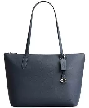 Сумка-тоут Bella из шагреневой кожи Coach, синий