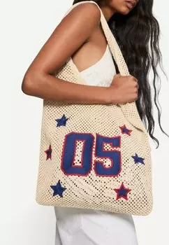 Сумка-тоут Bershka, бежевый