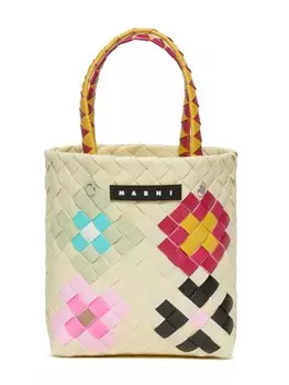 Сумка-тоут Blossom Macro Marni Kids, нейтральный цвет