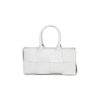 Сумка-тоут Bottega Veneta Arco Lambskin Mini Tote Bag, цвет Agate Grey/Gold