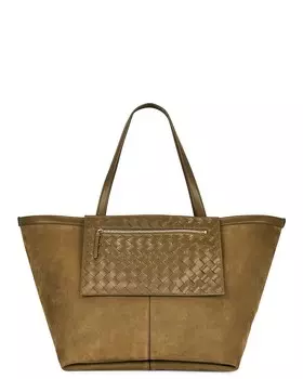 Сумка-тоут Bottega Veneta Large Flip Flap, цвет Mud & Muse Brass