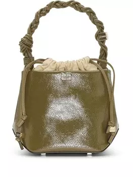 Сумка-тоут Bou с плетеной ручкой GANNI, зеленый