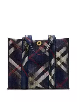 Сумка-тоут Burberry маленькая в клетку, синий