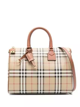 Сумка-тоут Burberry с узором, нейтральный цвет