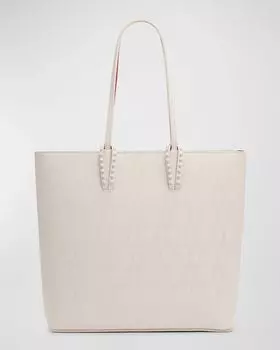 Сумка-тоут Cabata на молнии NS из кожи CL Monogram Christian Louboutin, цвет Leche