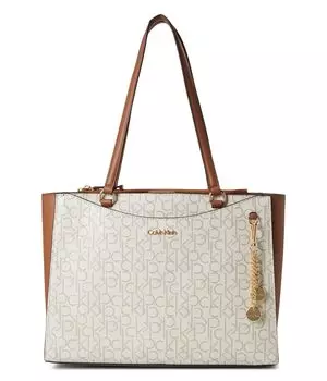 Сумка-тоут Calvin Klein Mavis Tote, цвет Vanilla/Khaki/Caramel