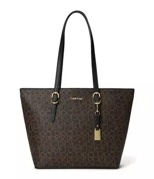 Сумка-тоут Calvin Klein Serafina Tote, цвет Brown/Khaki/Black
