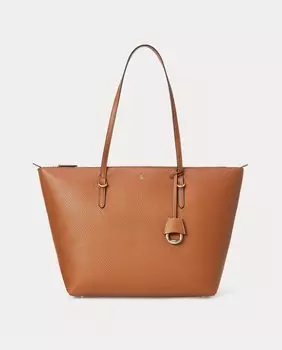 Сумка-тоут Camel с металлическими опорами на основании Lauren Ralph Lauren, коричневый