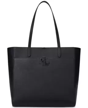 Сумка-тоут Cameryn Extra-Large из шагренированной кожи Lauren Ralph Lauren, черный