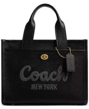 Сумка-тоут Cargo из зерненой кожи 26 COACH, черный