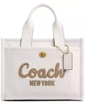 Сумка-тоут Cargo из зерненой кожи 26 COACH, белый