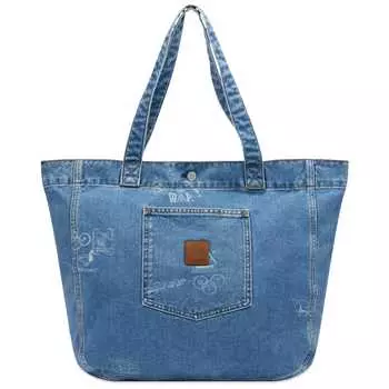Сумка тоут Carhartt Wip Denim Stamp Tote Bag, цвет Stamp Print, Blue